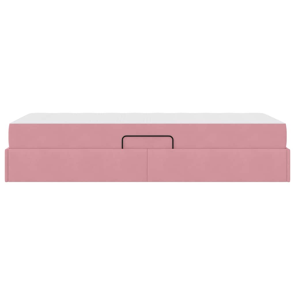 Letto con contenitore e materasso Rosa 100 x 200 cm Velluto | homemem39