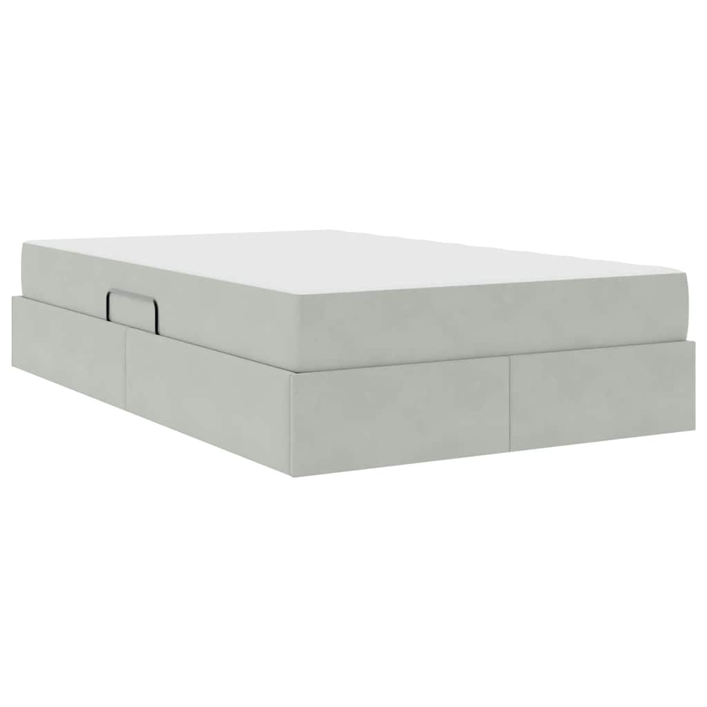 Letto con contenitore e materasso Grigio chiaro 120 x 200 cm | homemem39