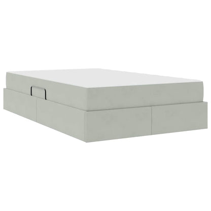 Letto con contenitore e materasso Grigio chiaro 120 x 200 cm | homemem39