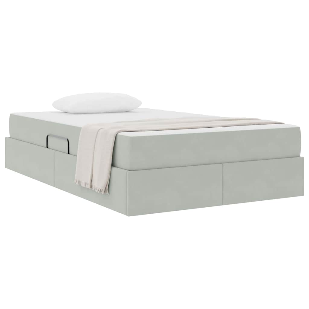Letto con contenitore e materasso Grigio chiaro 120 x 200 cm | homemem39