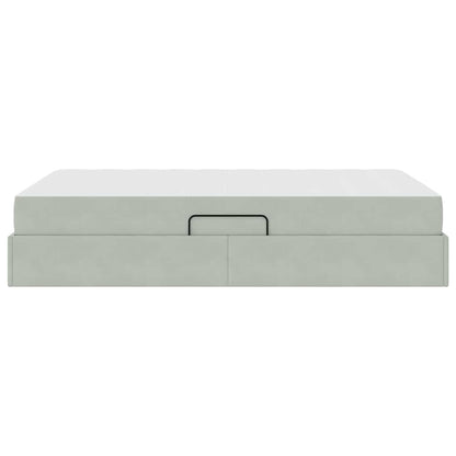 Letto con contenitore e materasso Grigio chiaro 120 x 200 cm | homemem39