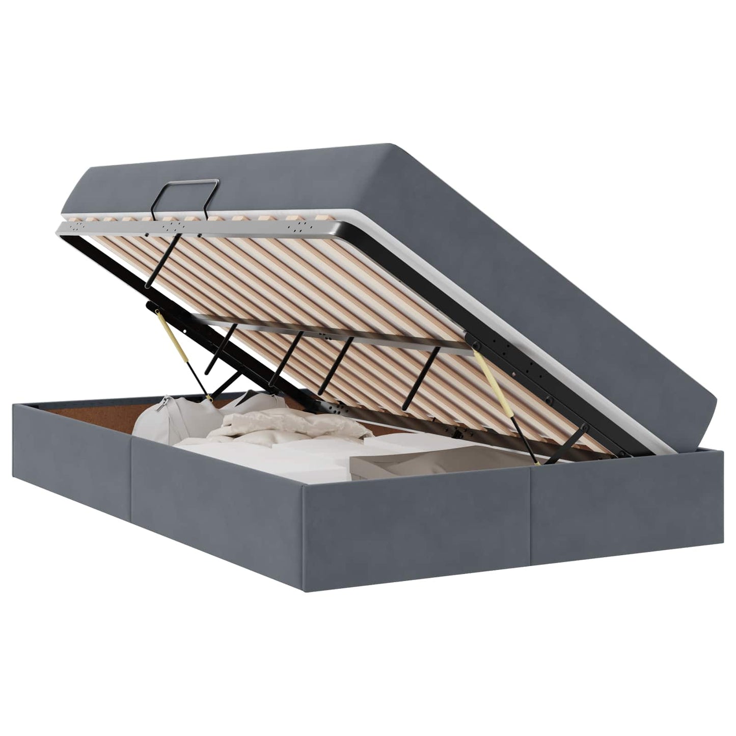 Letto con contenitore e materasso Grigio scuro 120 x 200 cm | homemem39