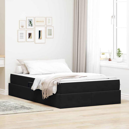 Letto con contenitore e materasso Nero 120 x 200 cm Velluto | homemem39