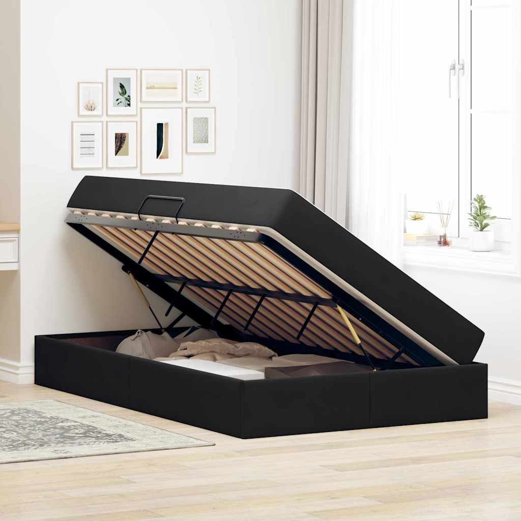 Letto con contenitore e materasso Nero 120 x 200 cm Velluto | homemem39