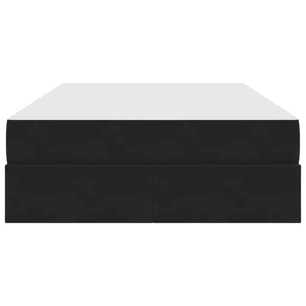 Letto con contenitore e materasso Nero 120 x 200 cm Velluto | homemem39