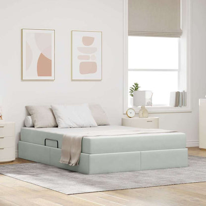Letto con contenitore e materasso Grigio chiaro 140 x 190 cm | homemem39