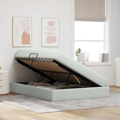 Letto con contenitore e materasso Grigio chiaro 140 x 190 cm | homemem39