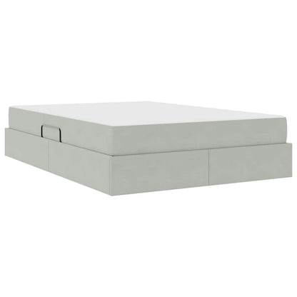 Letto con contenitore e materasso Grigio chiaro 140 x 190 cm | homemem39