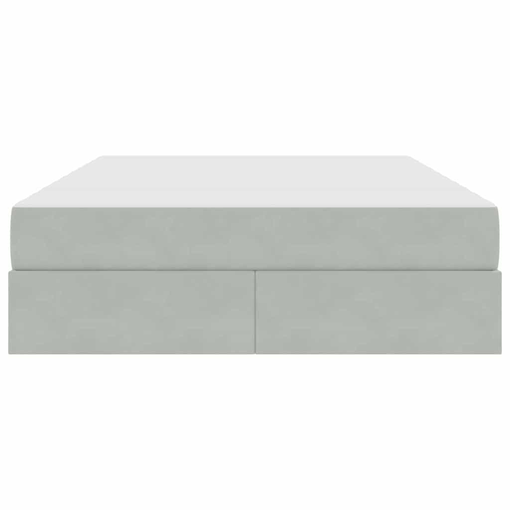 Letto con contenitore e materasso Grigio chiaro 140 x 190 cm | homemem39