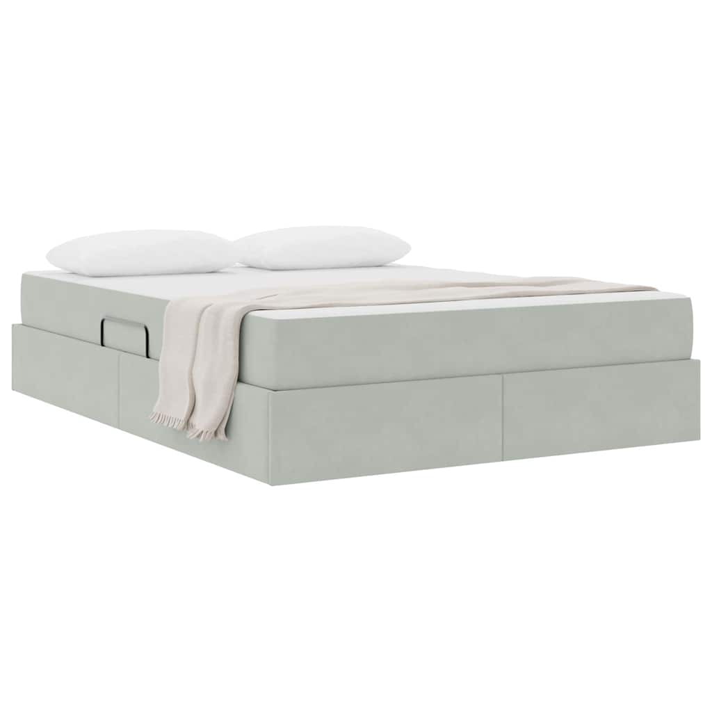 Letto con contenitore e materasso Grigio chiaro 140 x 190 cm | homemem39