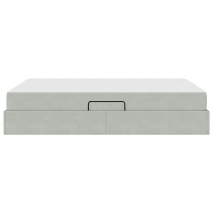 Letto con contenitore e materasso Grigio chiaro 140 x 190 cm | homemem39