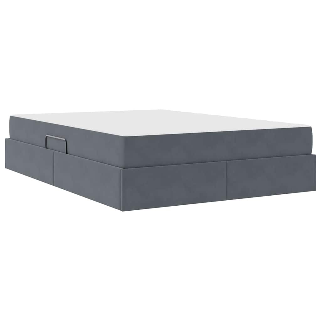 Letto con contenitore e materasso Grigio scuro 140 x 190 cm | homemem39
