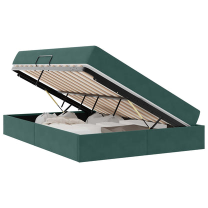 Letto con contenitore e materasso Verde Scuro 140 x 190 cm | homemem39