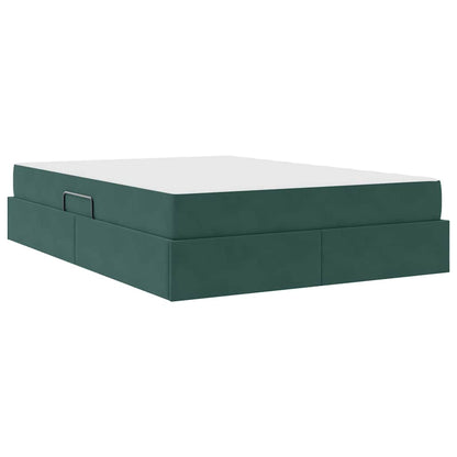 Letto con contenitore e materasso Verde Scuro 140 x 190 cm | homemem39