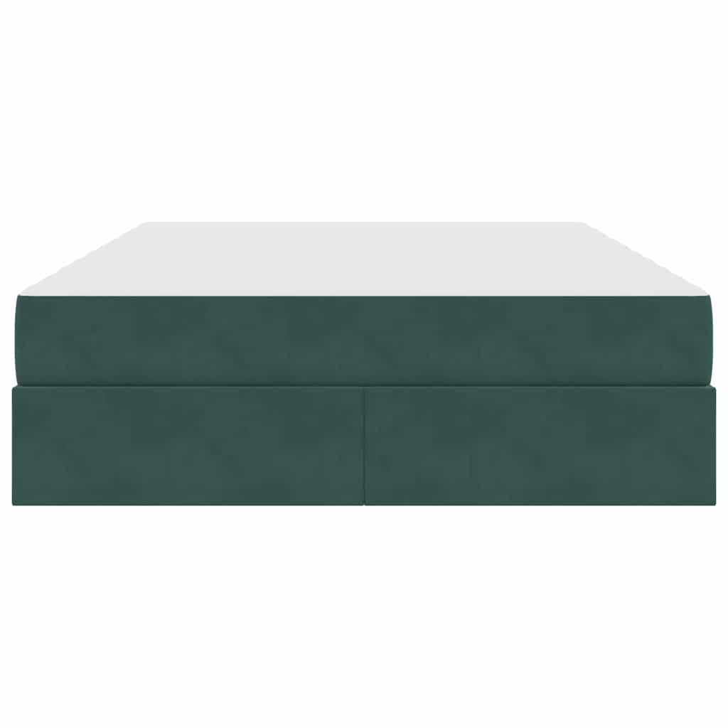 Letto con contenitore e materasso Verde Scuro 140 x 190 cm | homemem39