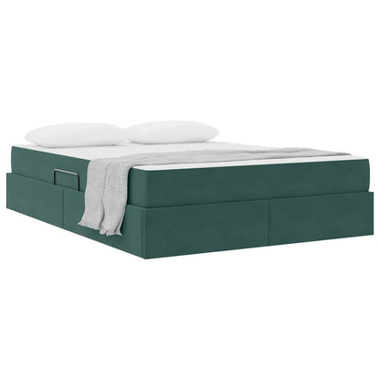 Letto con contenitore e materasso Verde Scuro 140 x 190 cm | homemem39