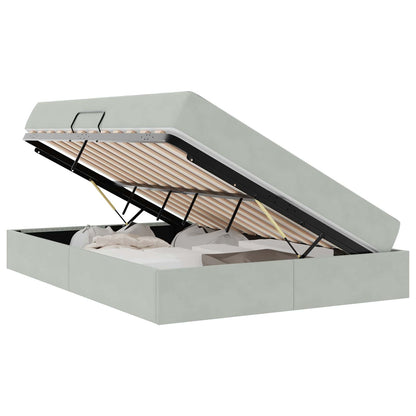 Letto con contenitore e materasso Grigio chiaro 140 x 200 cm | homemem39