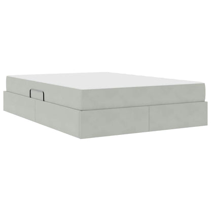 Letto con contenitore e materasso Grigio chiaro 140 x 200 cm | homemem39