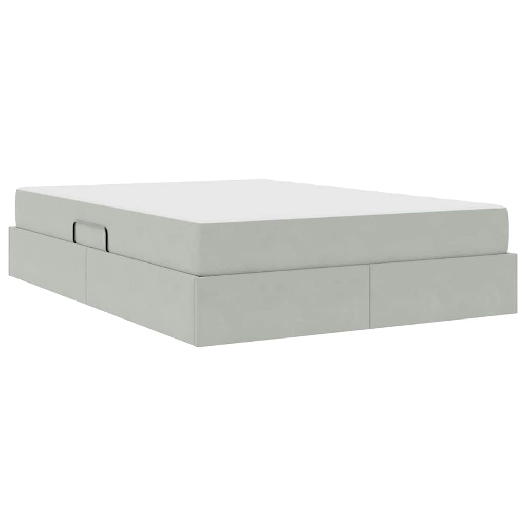 Letto con contenitore e materasso Grigio chiaro 140 x 200 cm | homemem39