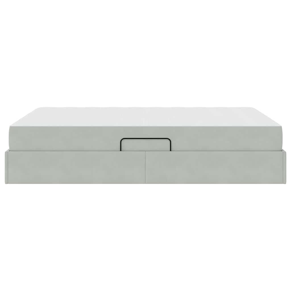 Letto con contenitore e materasso Grigio chiaro 140 x 200 cm | homemem39