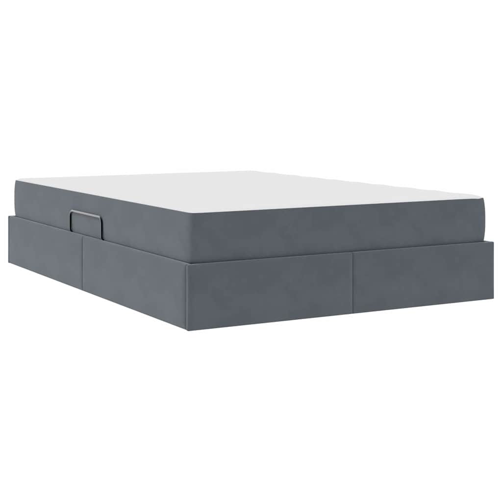 Letto con contenitore e materasso Grigio scuro 140 x 200 cm | homemem39