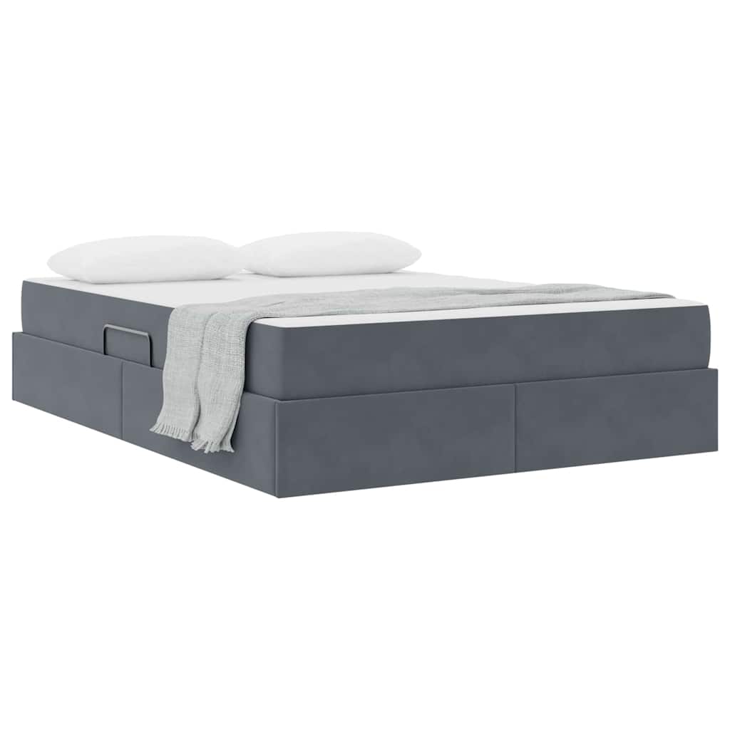 Letto con contenitore e materasso Grigio scuro 140 x 200 cm | homemem39