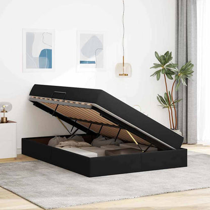 Letto con contenitore e materasso Nero 140 x 200 cm Velluto | homemem39