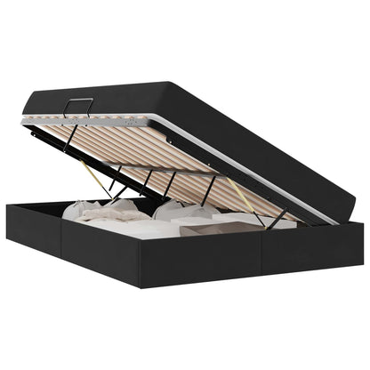 Letto con contenitore e materasso Nero 140 x 200 cm Velluto | homemem39