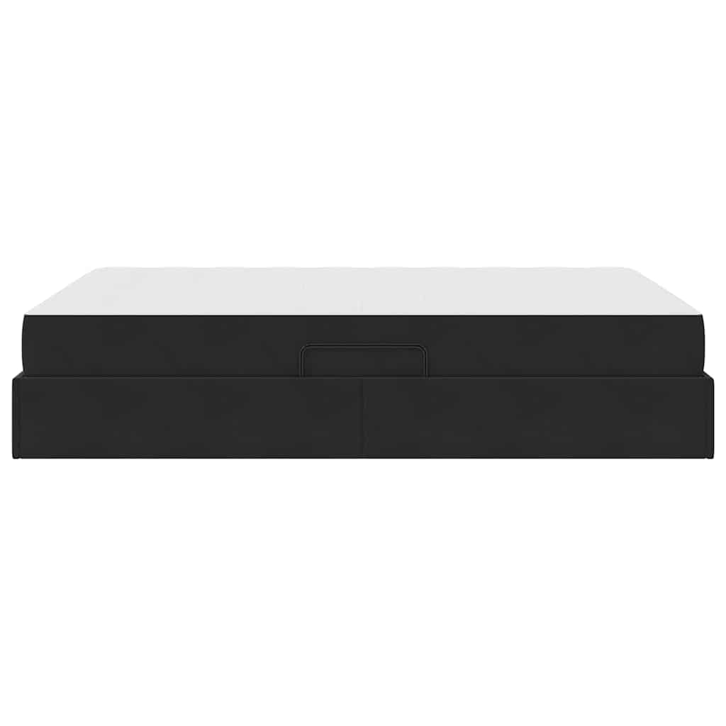 Letto con contenitore e materasso Nero 140 x 200 cm Velluto | homemem39
