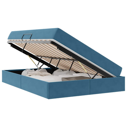 Letto con contenitore e materasso Blu Scuro 140 x 200 cm | homemem39