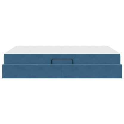 Letto con contenitore e materasso Blu Scuro 140 x 200 cm | homemem39