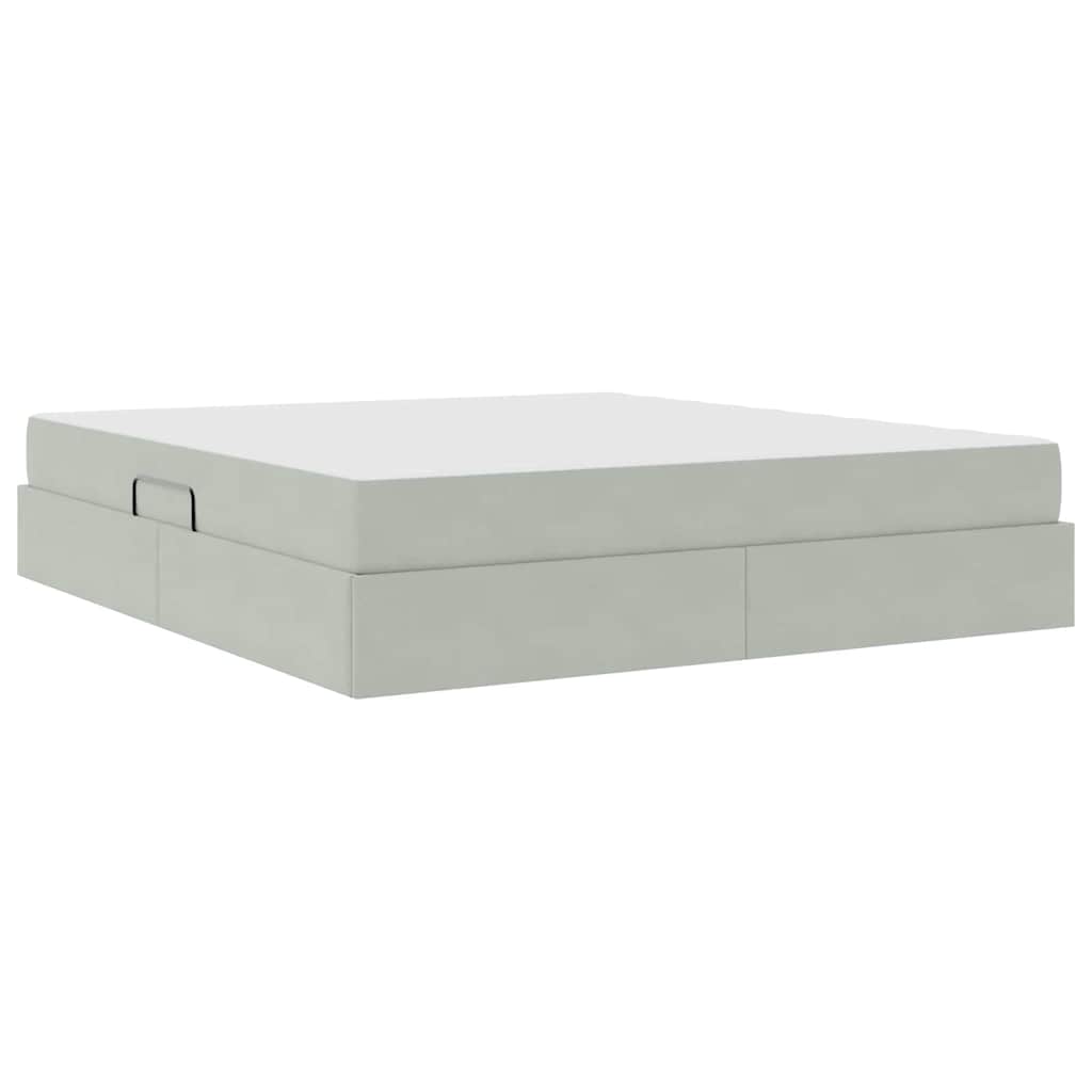 Letto con contenitore e materasso Grigio chiaro 160 x 200 cm | homemem39