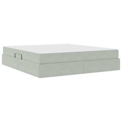 Letto con contenitore e materasso Grigio chiaro 160 x 200 cm | homemem39