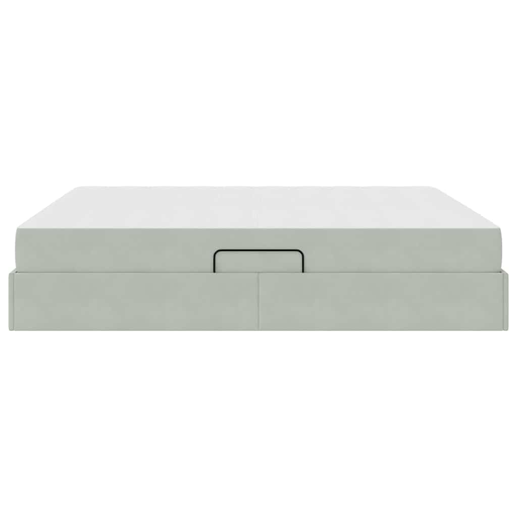 Letto con contenitore e materasso Grigio chiaro 160 x 200 cm | homemem39
