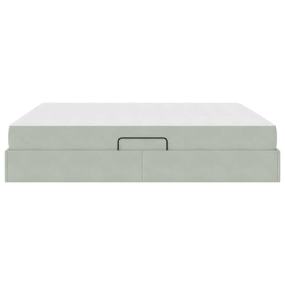 Letto con contenitore e materasso Grigio chiaro 160 x 200 cm | homemem39