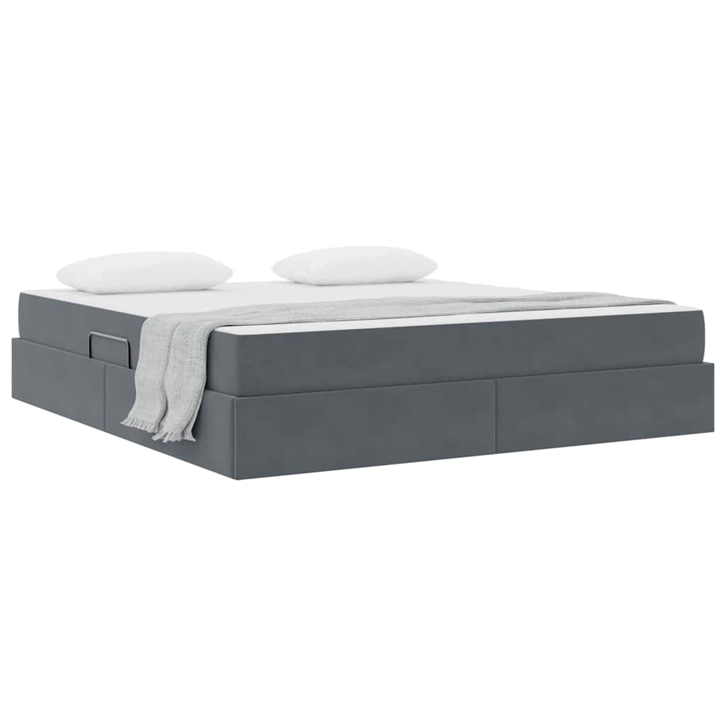 Letto con contenitore e materasso Grigio scuro 160 x 200 cm | homemem39