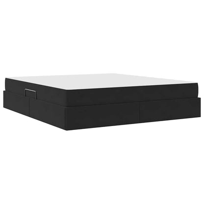 Letto con contenitore e materasso Nero 160 x 200 cm Velluto | homemem39