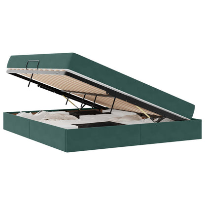 Letto con contenitore e materasso Verde Scuro 160 x 200 cm | homemem39