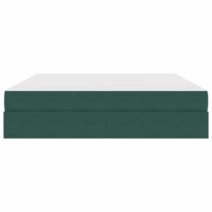 Letto con contenitore e materasso Verde Scuro 160 x 200 cm | homemem39