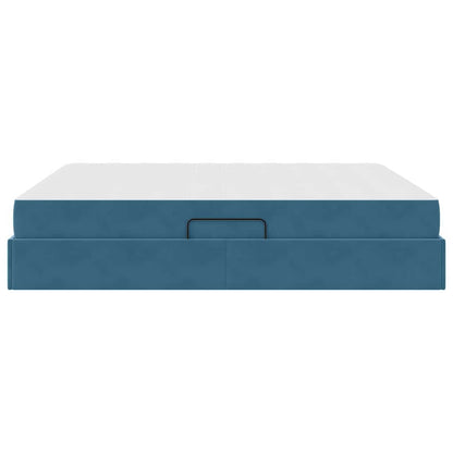 Letto con contenitore e materasso Blu Scuro 160 x 200 cm | homemem39