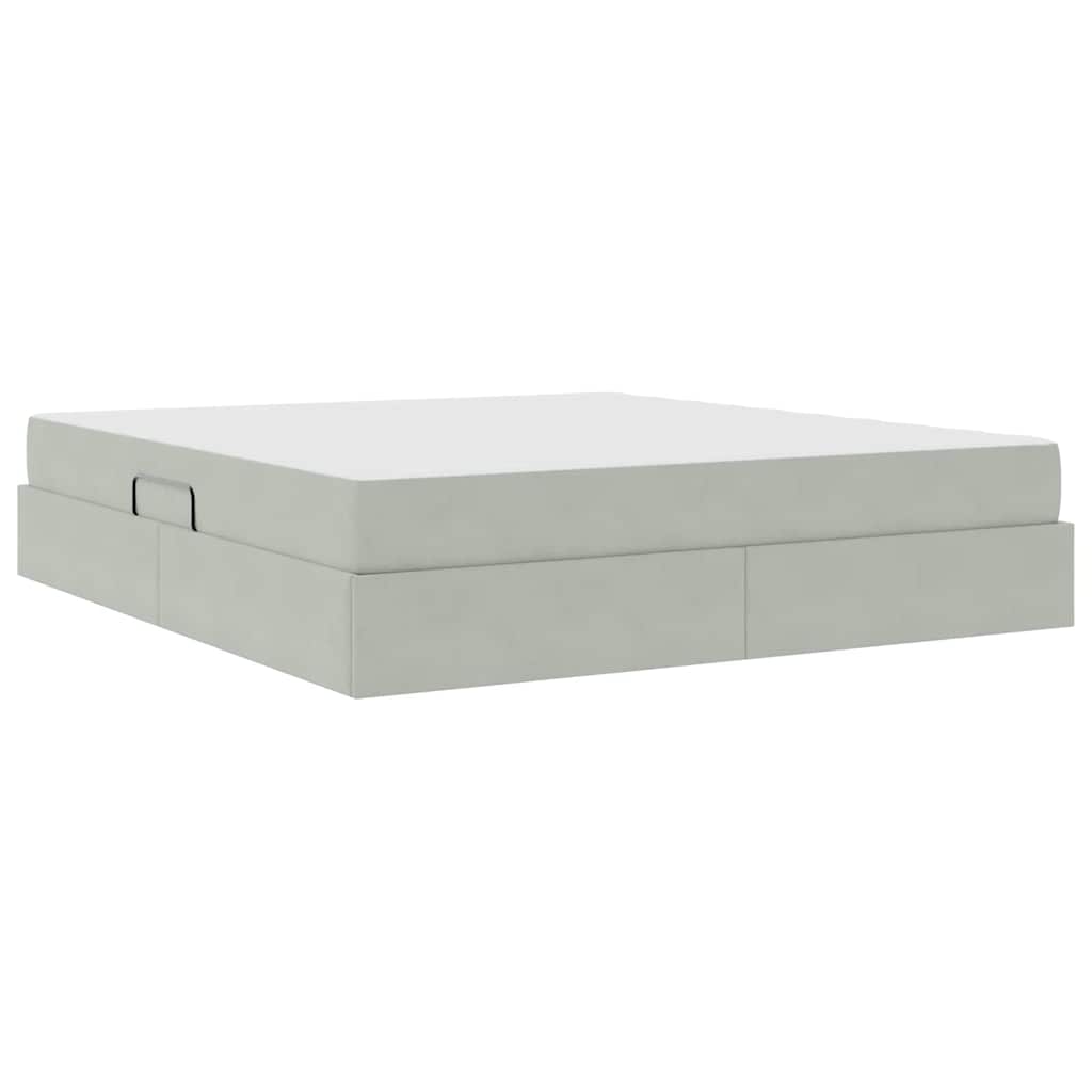 Letto con contenitore e materasso Grigio chiaro 180 x 200 cm | homemem39