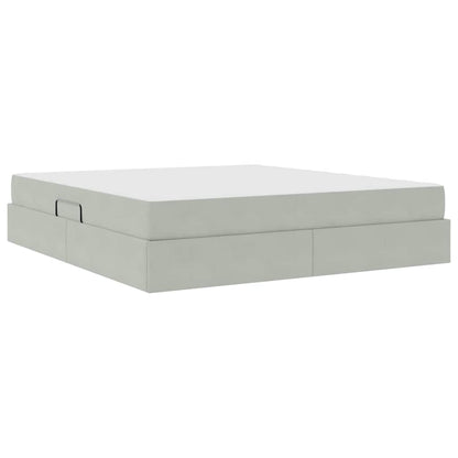 Letto con contenitore e materasso Grigio chiaro 180 x 200 cm | homemem39