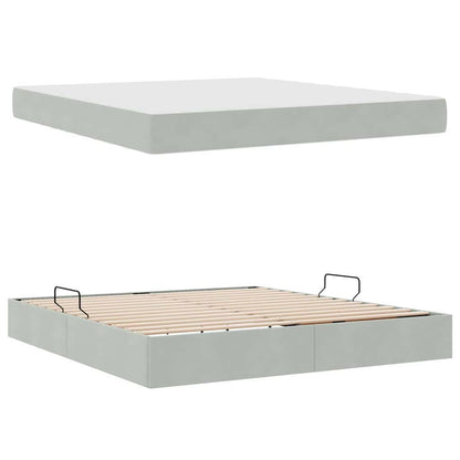 Letto con contenitore e materasso Grigio chiaro 180 x 200 cm | homemem39