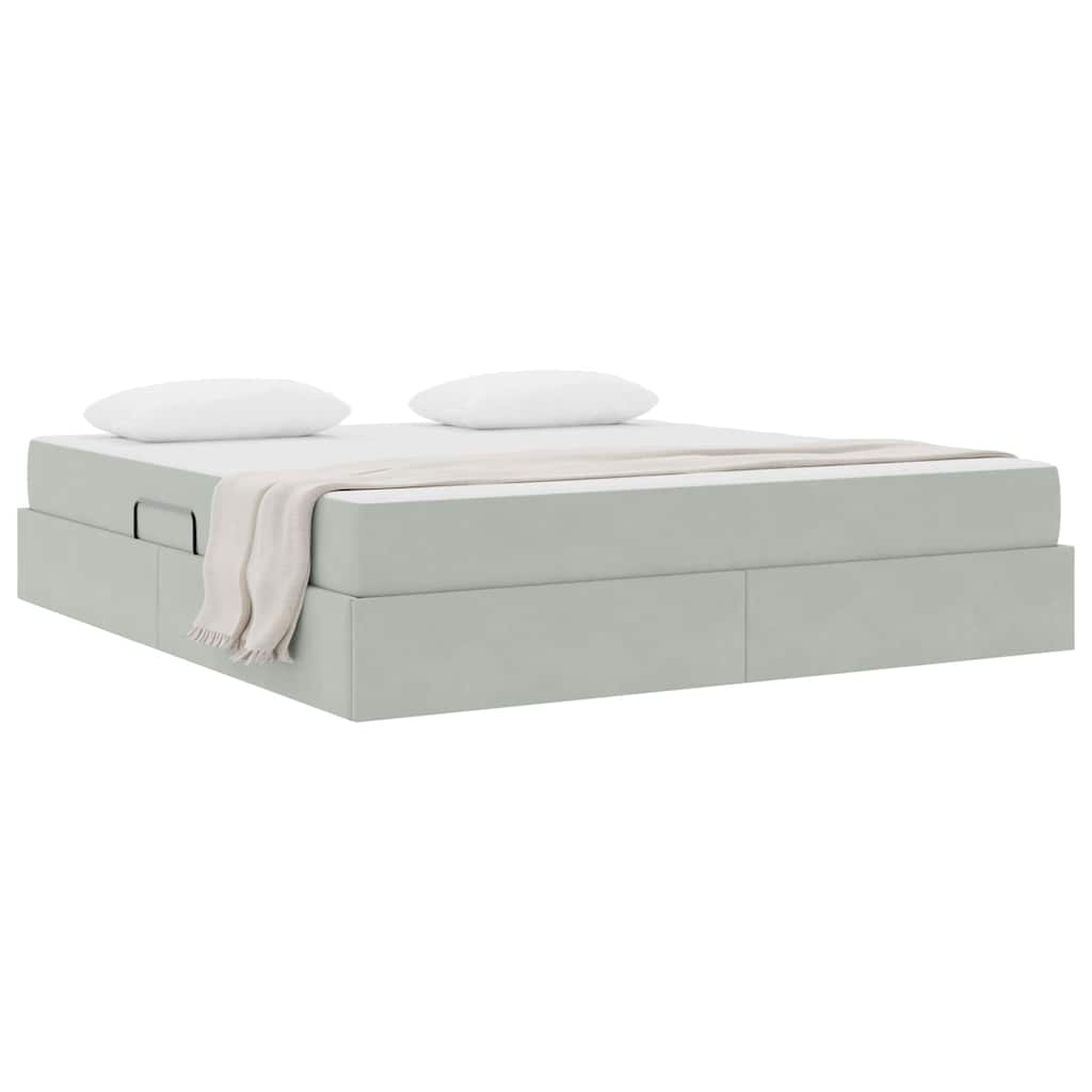 Letto con contenitore e materasso Grigio chiaro 180 x 200 cm | homemem39