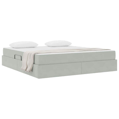 Letto con contenitore e materasso Grigio chiaro 180 x 200 cm | homemem39