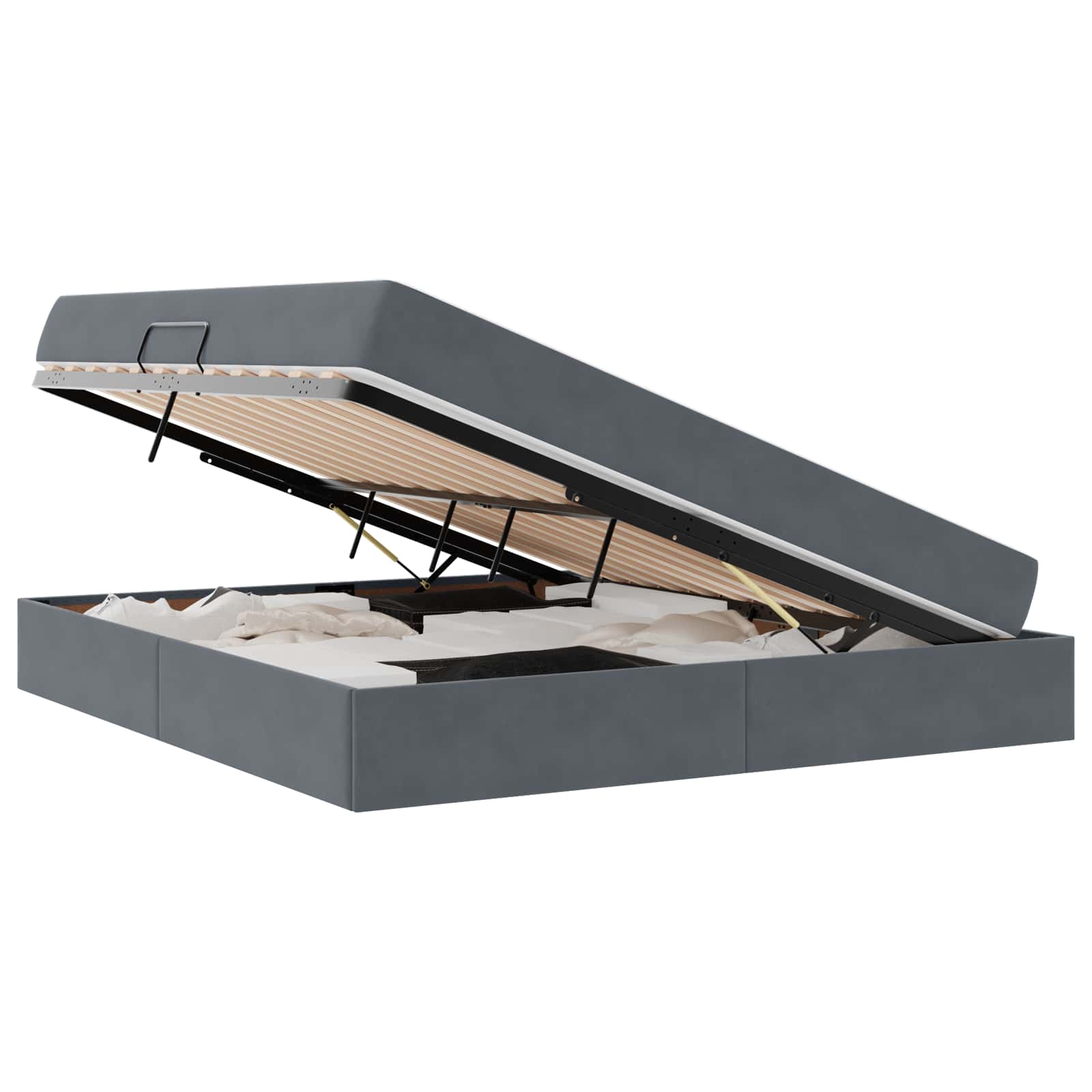 Letto con contenitore e materasso Grigio scuro 180 x 200 cm | homemem39