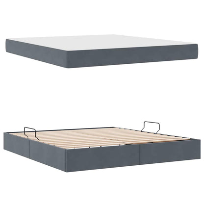 Letto con contenitore e materasso Grigio scuro 180 x 200 cm | homemem39