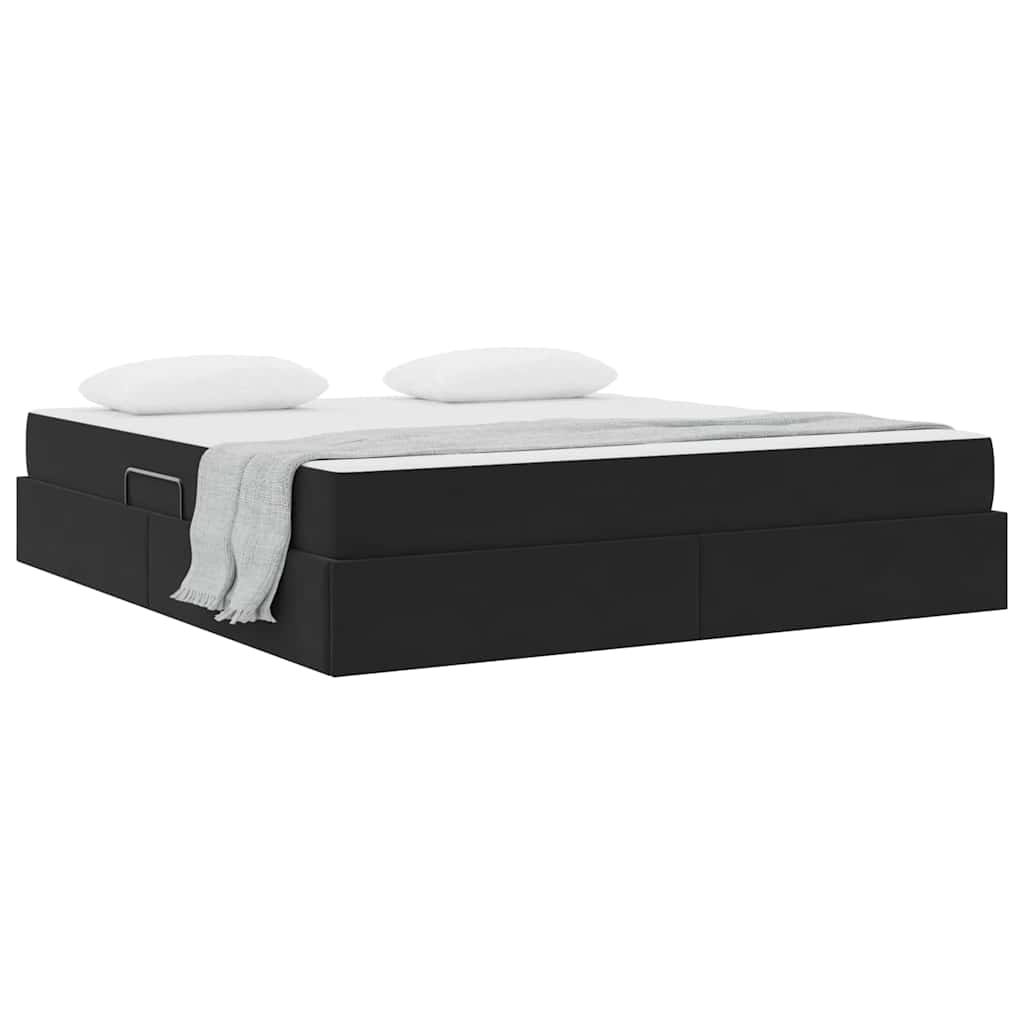 Letto con contenitore e materasso Nero 180 x 200 cm Velluto | homemem39