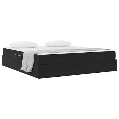 Letto con contenitore e materasso Nero 180 x 200 cm Velluto | homemem39