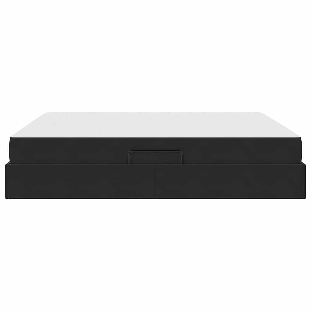 Letto con contenitore e materasso Nero 180 x 200 cm Velluto | homemem39